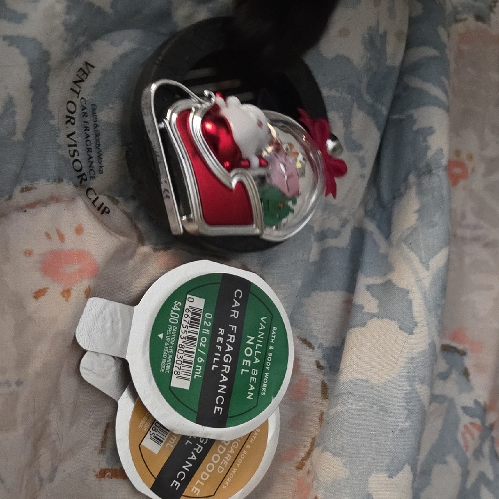 Bath & Body Works Car Fragrance Holder with Red and Green Accents